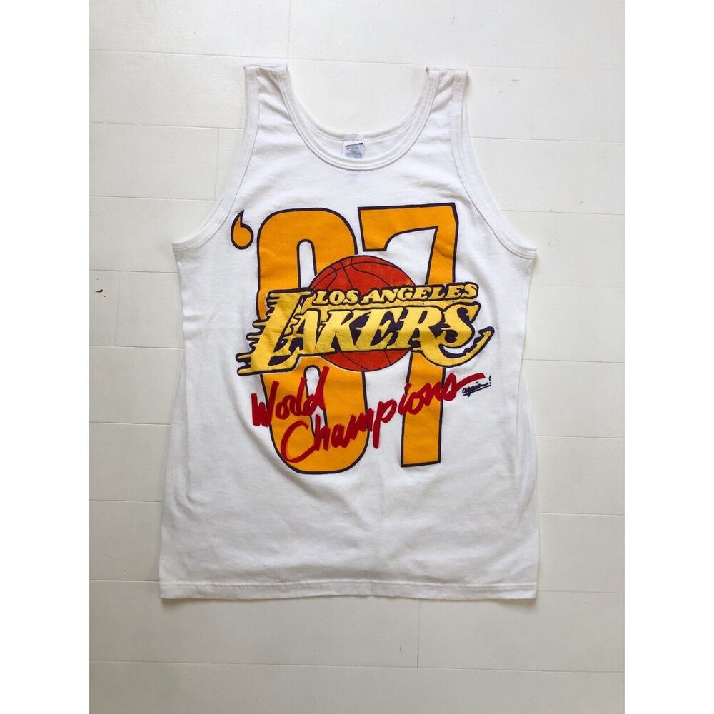 1987 1988 Los Angeles Lakers World Champions Again Tank Top Shirt L